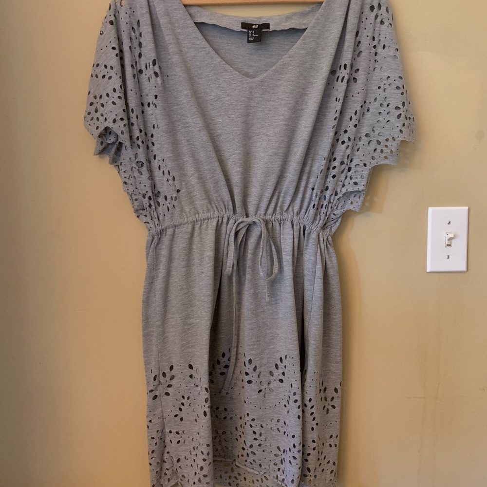 Gray tie dress with cut outs!